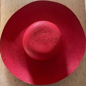 Two for one! Scarlet Panama Hat and Black Sunhat